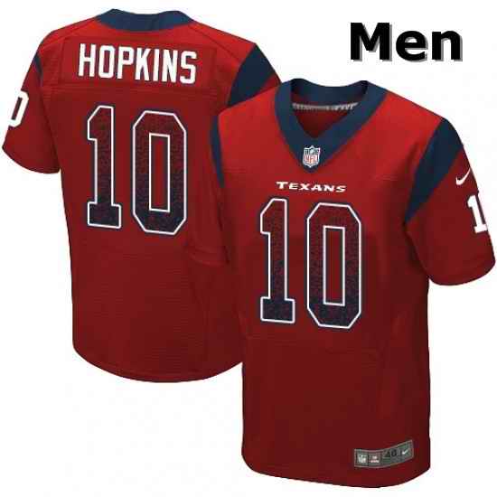 Men Nike Houston Texans 10 DeAndre Hopkins Elite Red Alternate Drift Fashion NFL Jersey